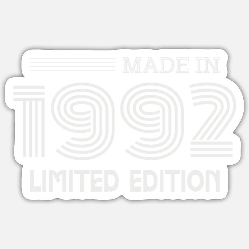 1992 Geburtstagsgeschenk 1992 Geschenkidee Sticker Größe S (10 x 10 cm)