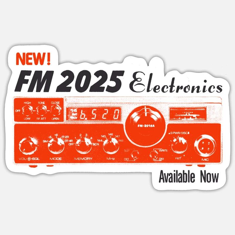 FM 2025 Electronics – Vintage Tech Sticker Größe S (10 x 10 cm)