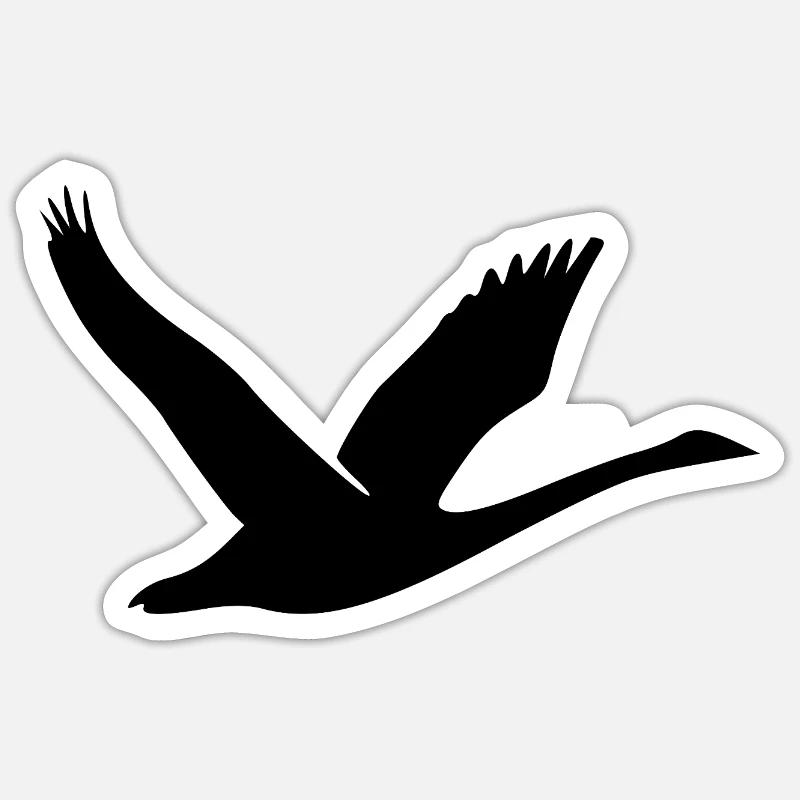Schöne Schwan Silhouette - Sticker Größe S (10 x 10 cm) - Mattweiß