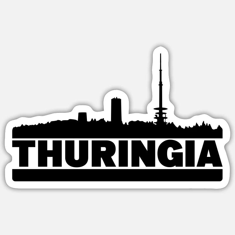 THURINGIE Inselsberg - Sticker taille S (10 x 10 cm) - blanc mat