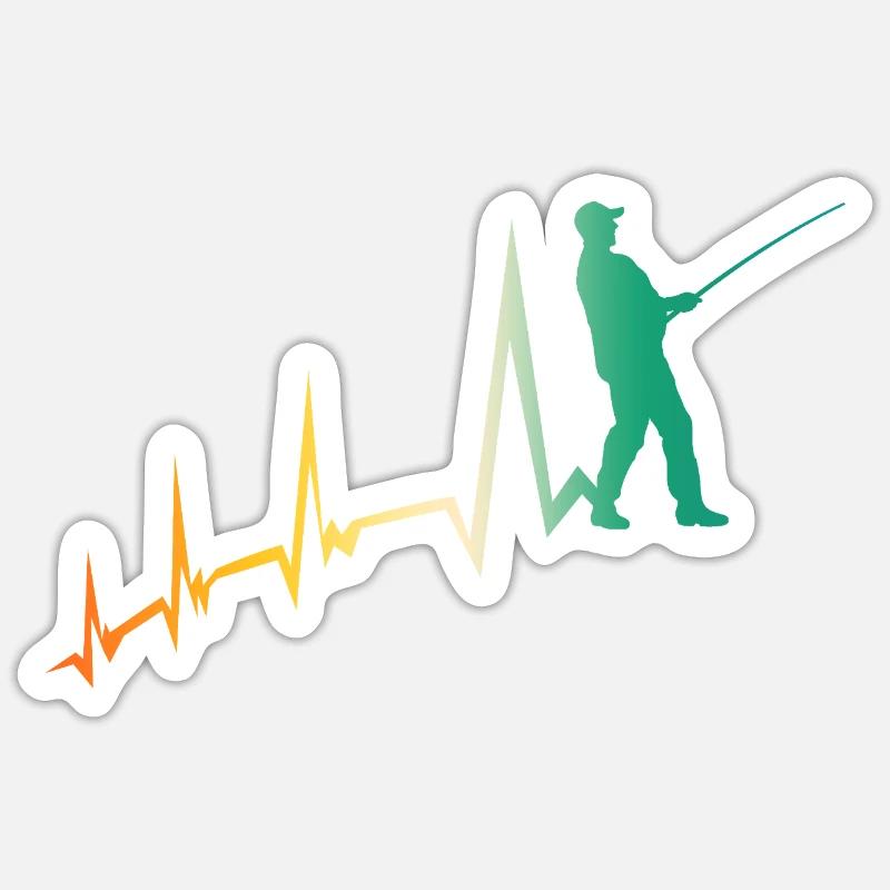 Angler Evolution Angeln - Sticker Größe S (10 x 10 cm) - Mattweiß