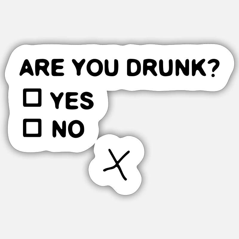 Es-tu ivre ? - Sticker taille S (10 x 10 cm) - blanc mat