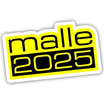 Malle 2025 - Sticker Größe S (10 x 10 cm) - Mattweiß - Vorne