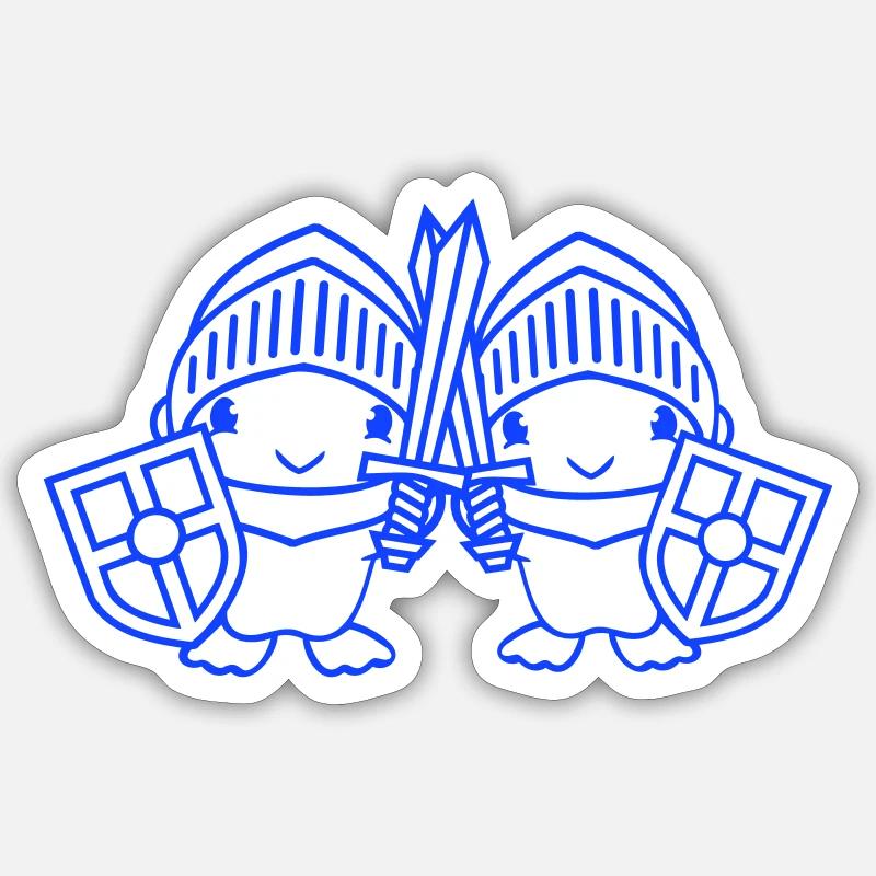 2 Ducks Knight Armor Épée Bouclier Casque Combattant Sticker taille S (10 x 10 cm)