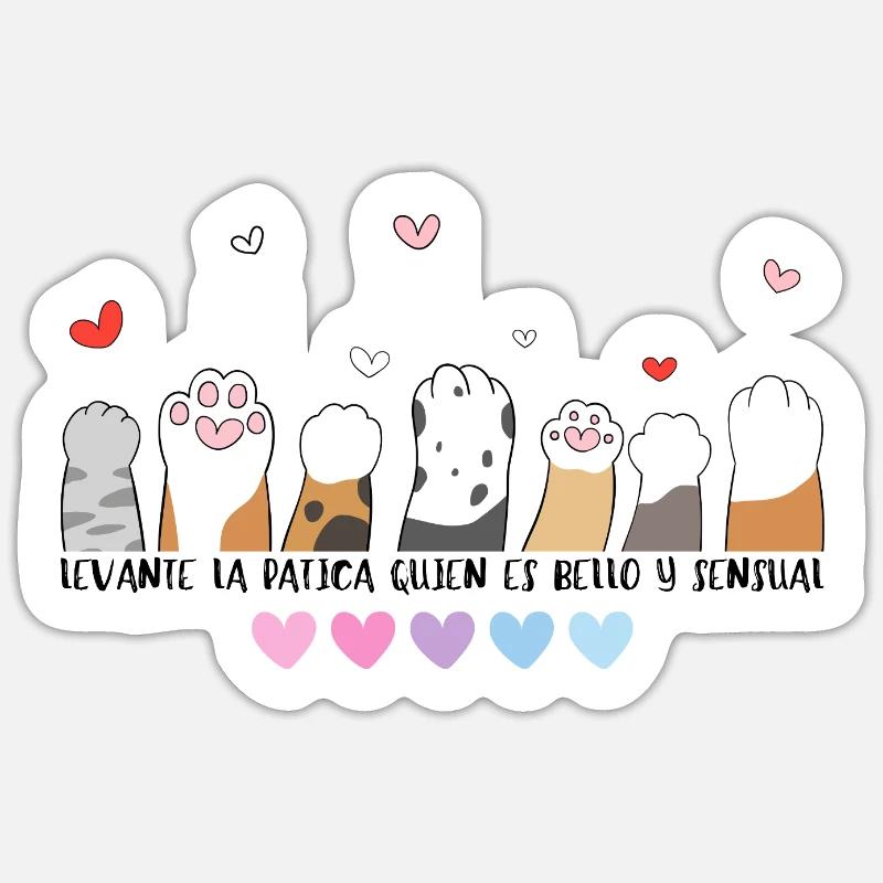 Cats paws hands up - Sticker size S (10 x 10 cm) - white matte