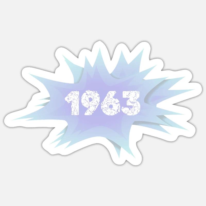 1963 - Sticker taille S (10 x 10 cm) - blanc mat