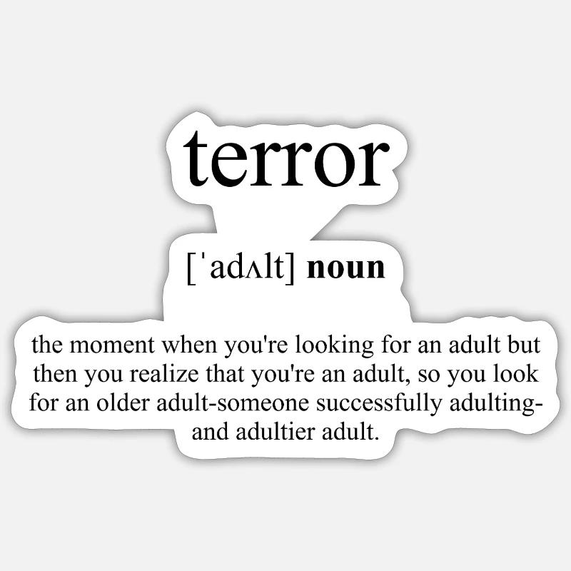 Terror Definition Dictionary Sticker Größe S (10 x 10 cm)