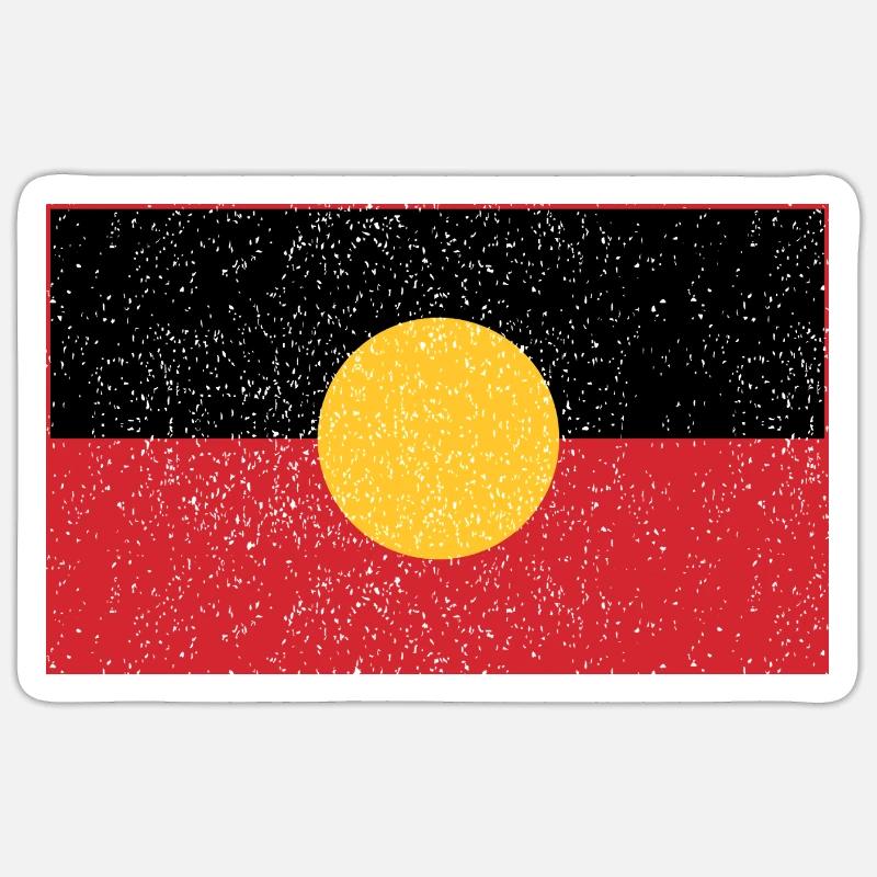 Australiens aborigènes - Sticker taille S (10 x 10 cm) - blanc mat