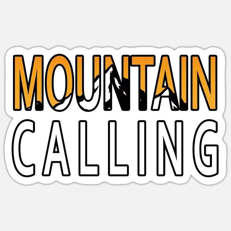 L’aventure vous attend - Mountain Calling. - Sticker taille S (10 x 10 cm) - blanc mat
