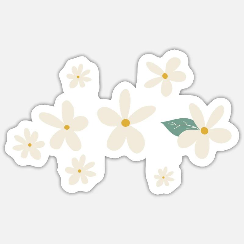 Blumen Gänseblümchen Geschenkidee - Sticker Größe S (10 x 10 cm) - Mattweiß