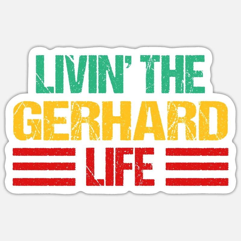 Gerhard - Sticker taille S (10 x 10 cm) - blanc mat