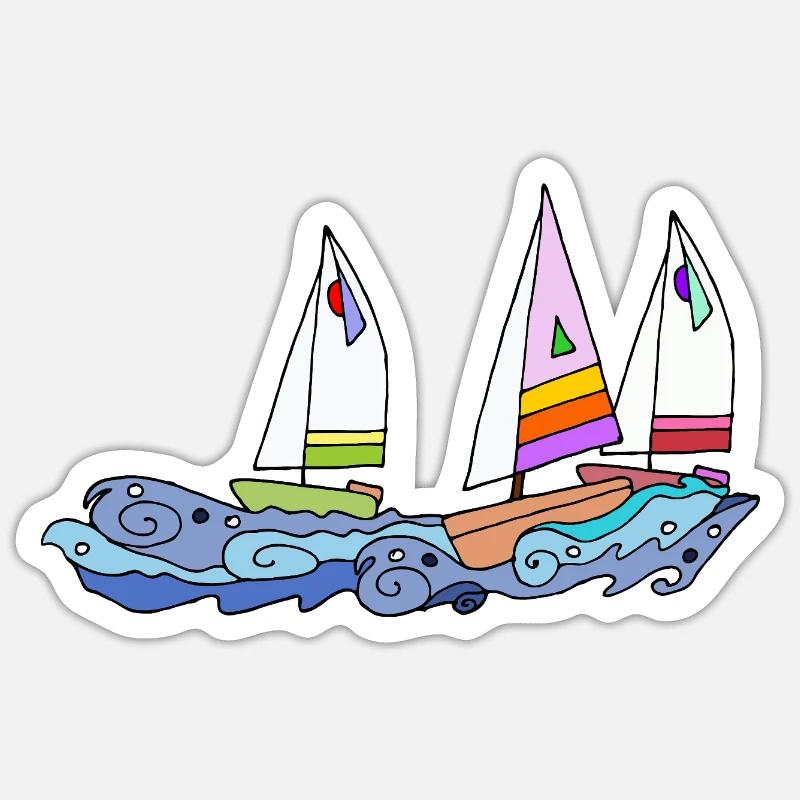 Sailboat - Sticker size S (10 x 10 cm) - white matte