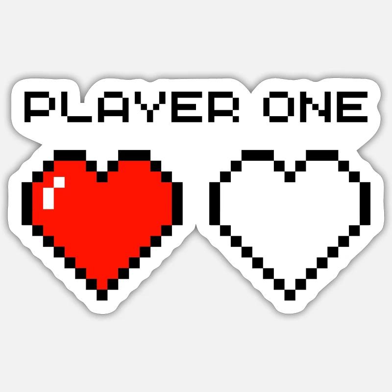 Player One - Sticker size S (10 x 10 cm) - white matte