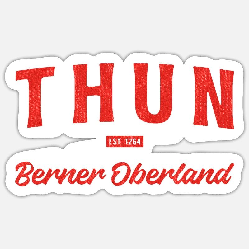 Thun - Bernese Oberland - Sticker size S (10 x 10 cm) - white matte