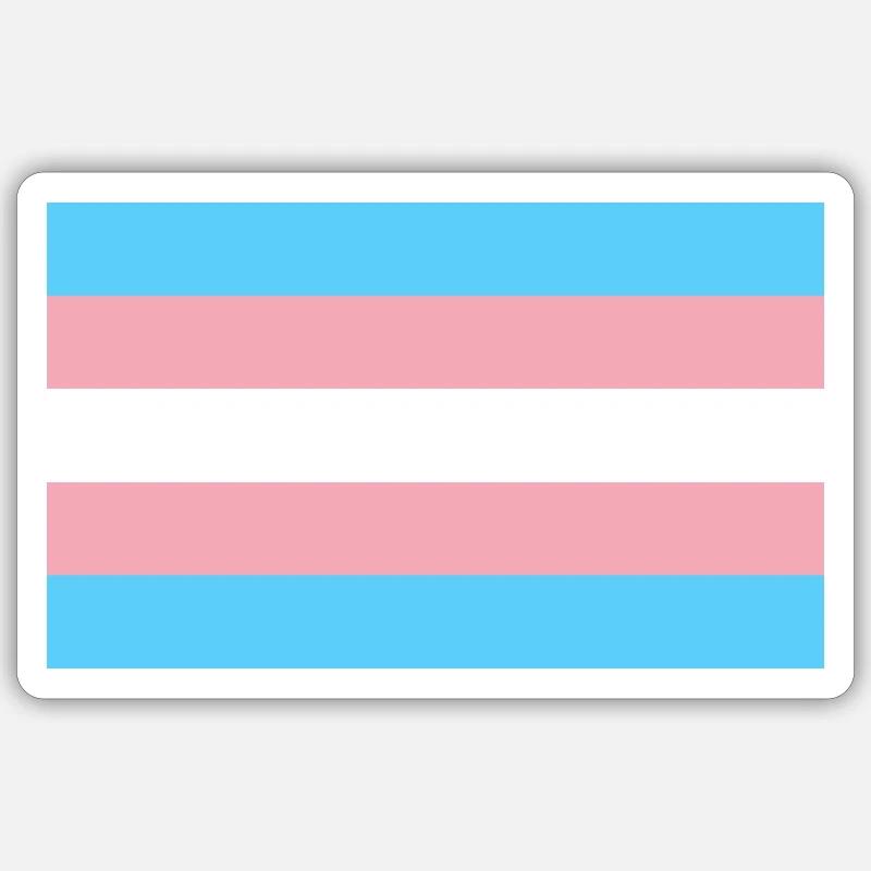 Trans Flag - Sticker size S (10 x 10 cm) - white matte