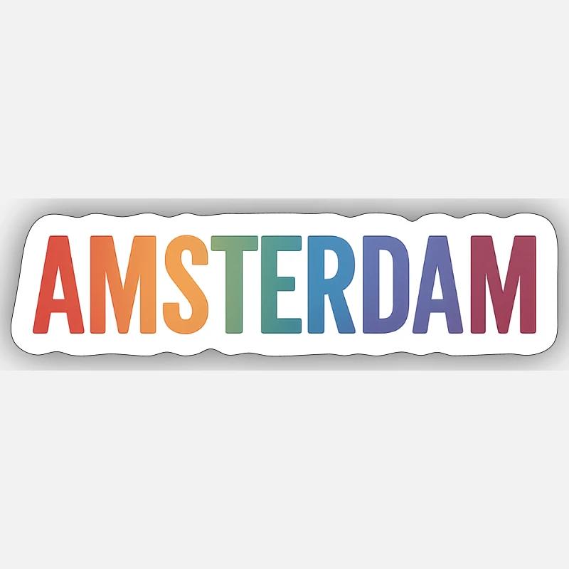 AMSTERDAM - Sticker size S (10 x 10 cm) - white matte