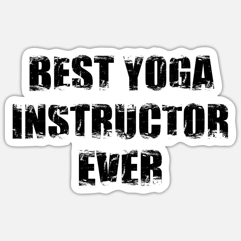 Bester Yoga Trainer - Sticker Größe S (10 x 10 cm) - Mattweiß