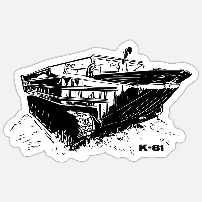 K-61 Amphibious Power - Sticker size S (10 x 10 cm) - white matte