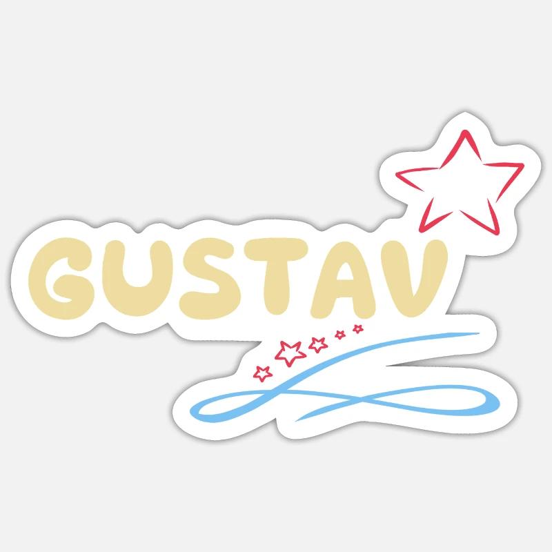 Cadeau Gustav - Sticker taille S (10 x 10 cm) - blanc mat