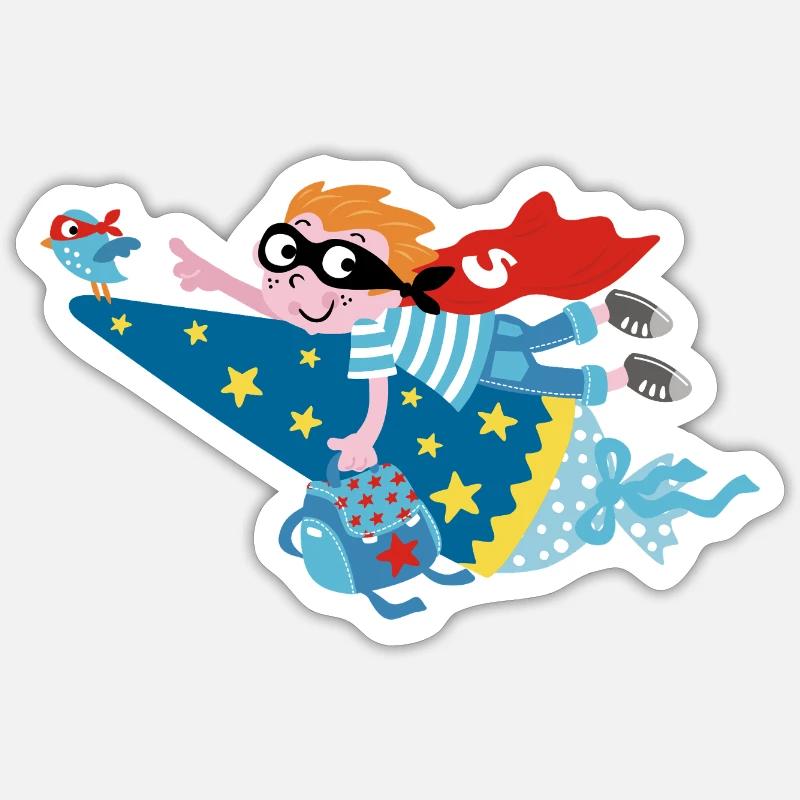 Superheld 2025! Hurra ich bin ein Schulkind! Sticker Größe S (10 x 10 cm)