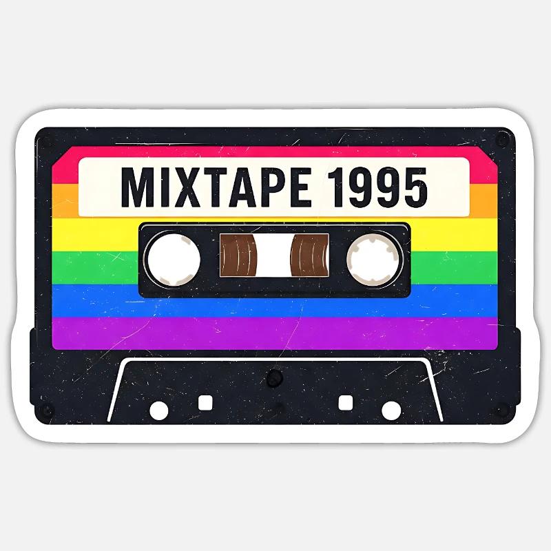 Cassette Mixtape 80s 90s Nostalgie Sticker taille S (10 x 10 cm)