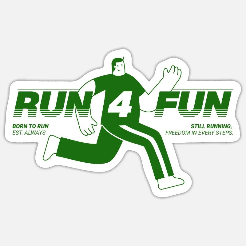 Run for Fun - Sticker taille S (10 x 10 cm) - blanc mat