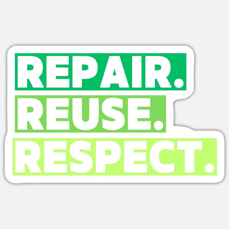 Ein ökologisches Thema mit einer Botschaft - Sticker Größe S (10 x 10 cm) - Mattweiß
