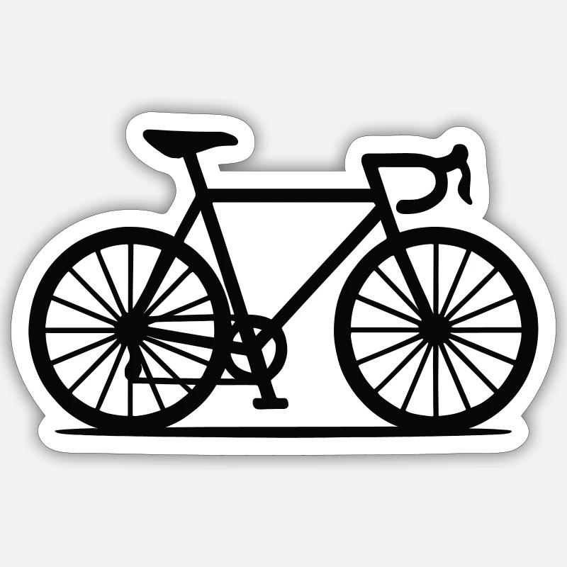 Minimalisme du vélo de route - Sticker taille S (10 x 10 cm) - blanc mat