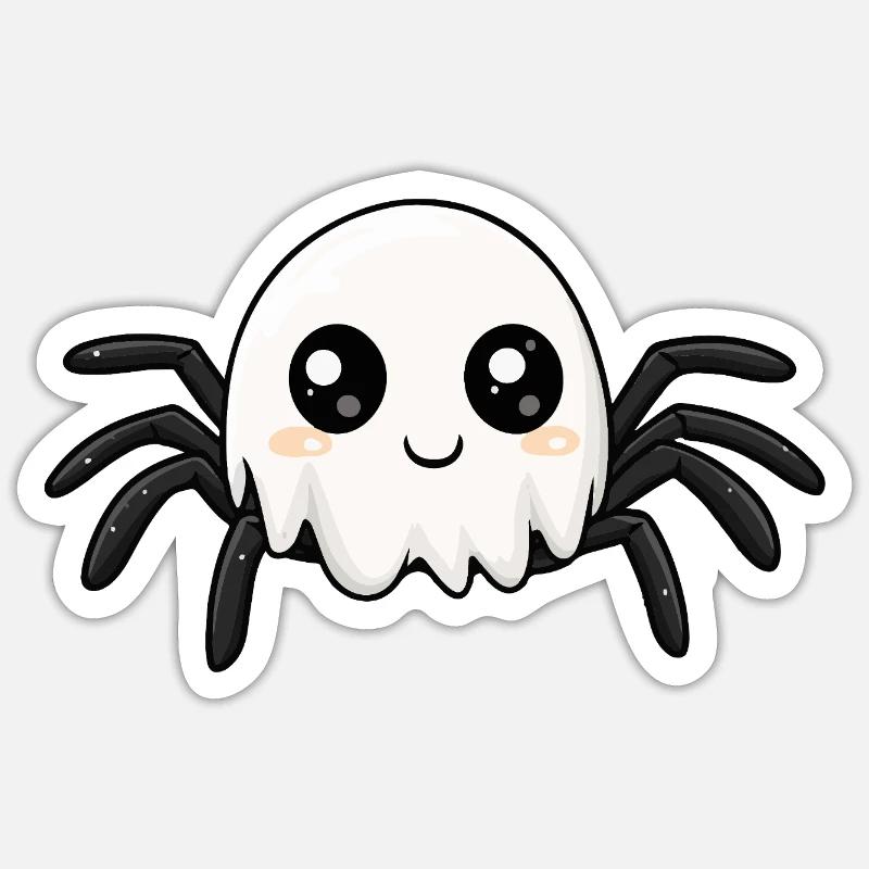Tarantula Halloween Ghost Spider - Sticker size S (10 x 10 cm) - white matte