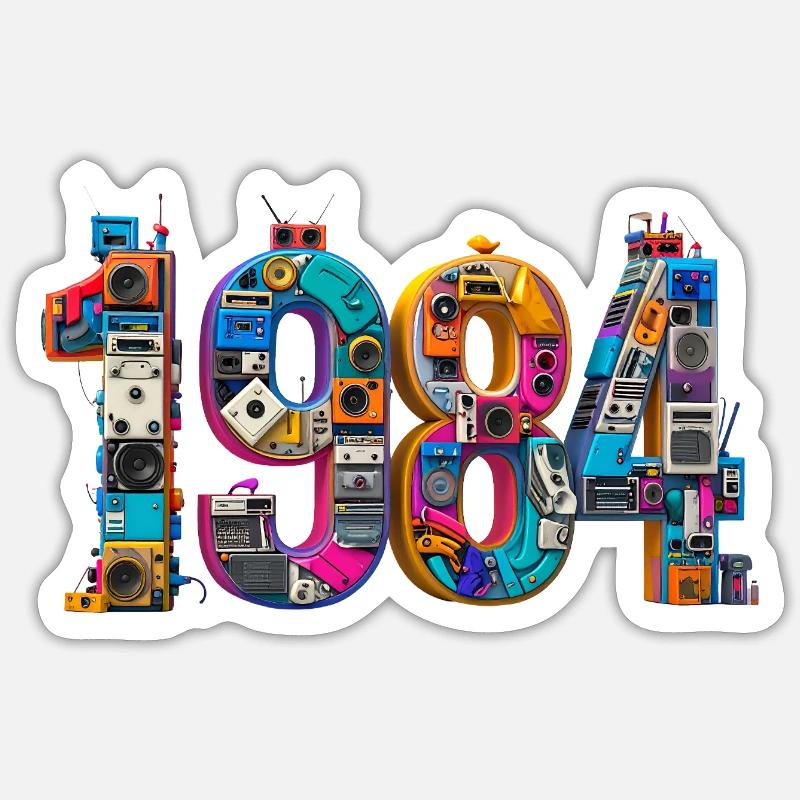 1984 – Abitur, Geburt oder Heirat  Sticker Größe S (10 x 10 cm)