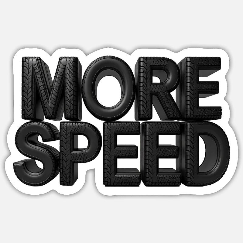 More Speed - Sticker size S (10 x 10 cm) - white matte