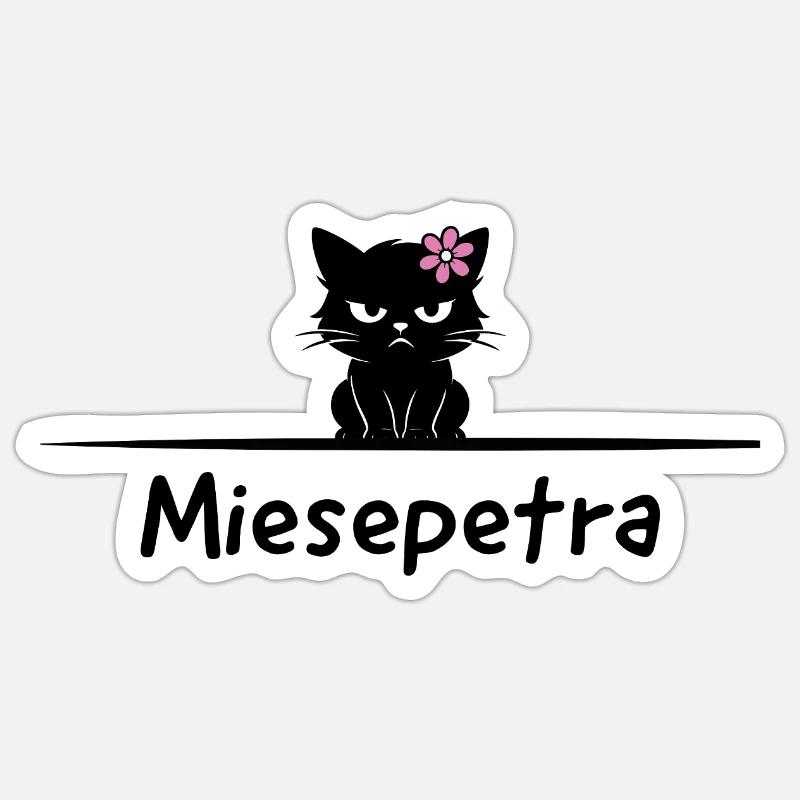 Jeu de mots : Petra Miesepeter - Sticker taille S (10 x 10 cm) - blanc mat