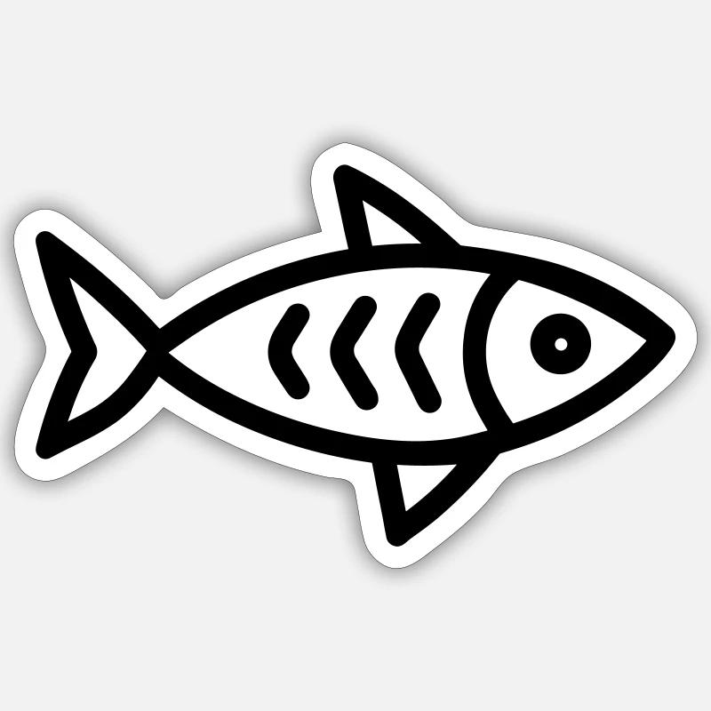 hareng - Sticker taille S (10 x 10 cm) - blanc mat