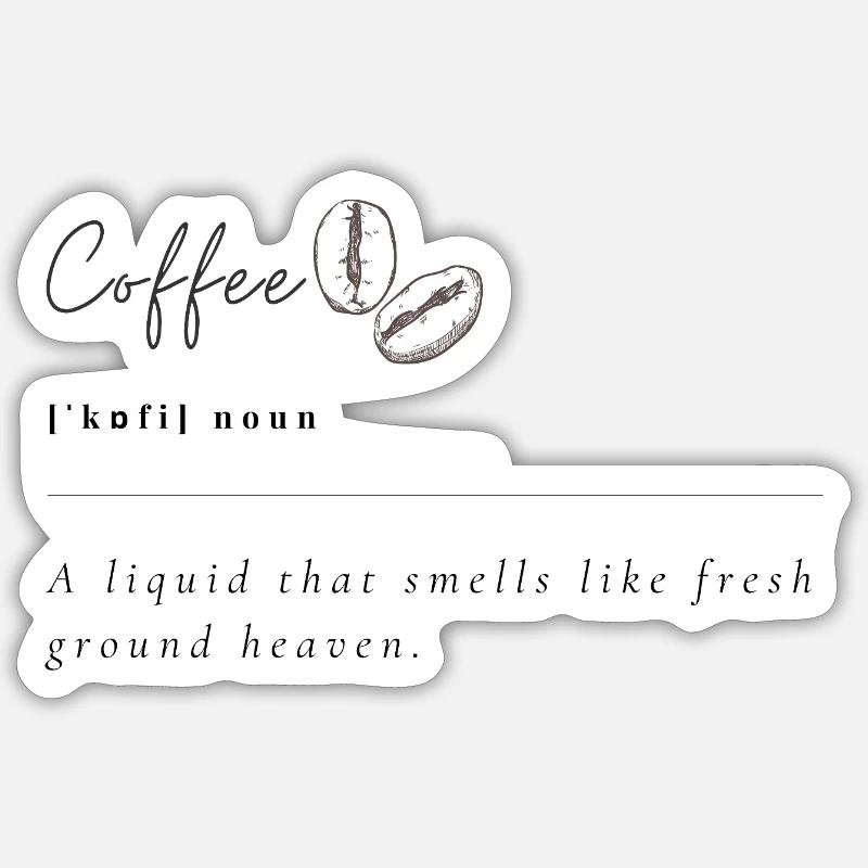 Kaffee-Bohnen Minimal-Print - Sticker Größe S (10 x 10 cm) - Mattweiß