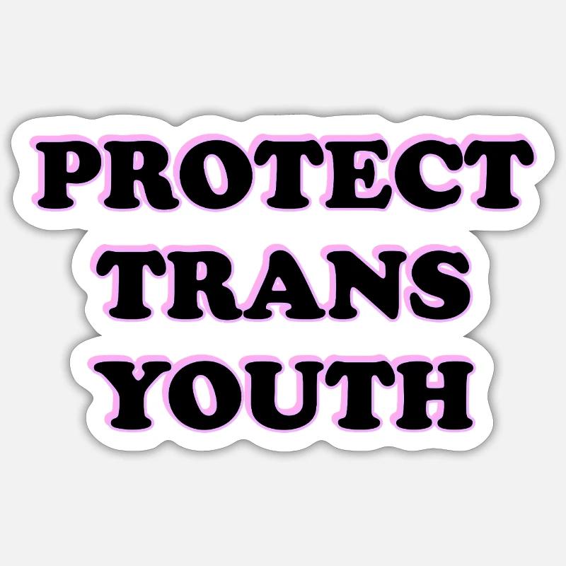 Protéger les jeunes trans - Sticker taille S (10 x 10 cm) - blanc mat