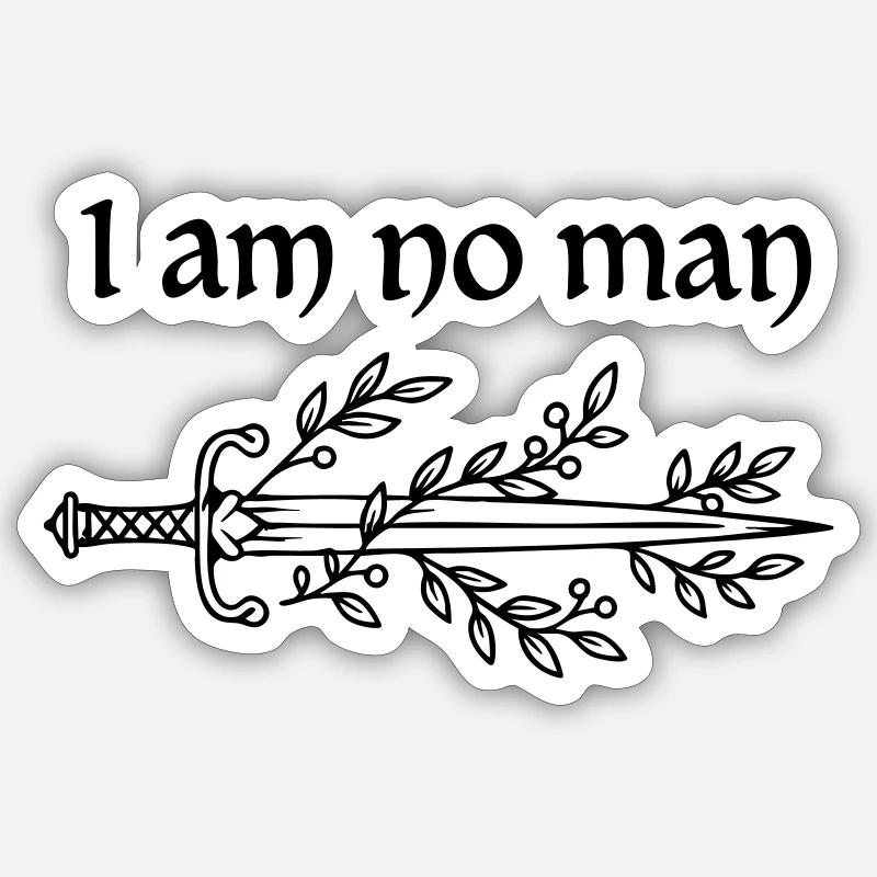 Ich bin kein Mann - Sticker Größe S (10 x 10 cm) - Mattweiß