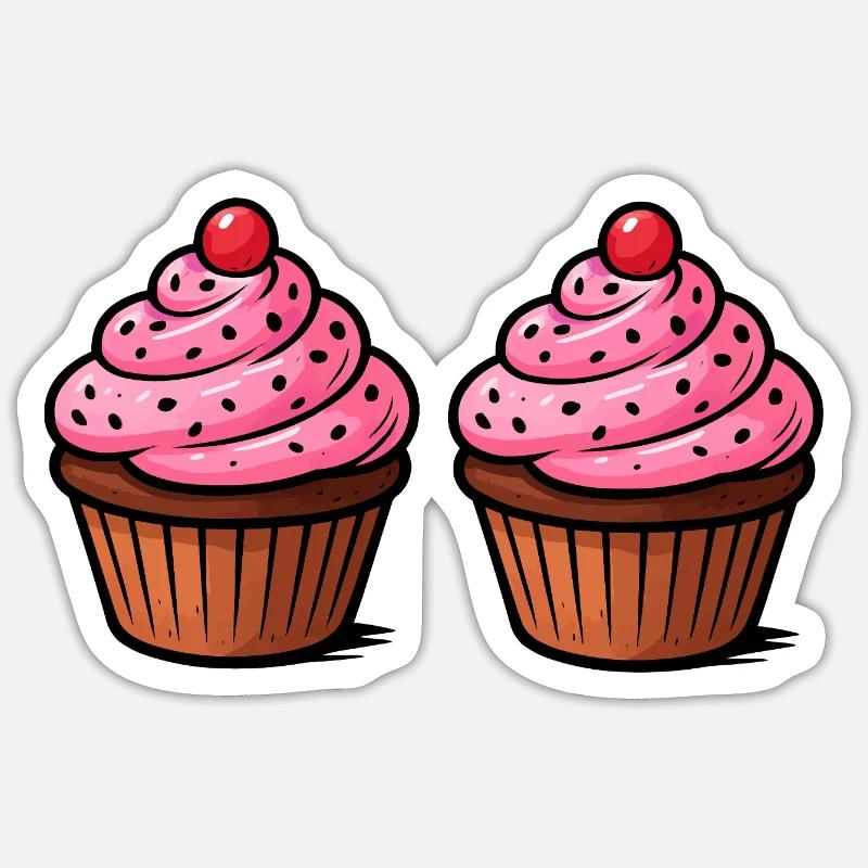 Cupcake Baking - Sticker size S (10 x 10 cm) - white matte