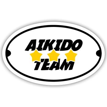 Aikido-Team - Sticker Größe S (10 x 10 cm) - Mattweiß - Vorne