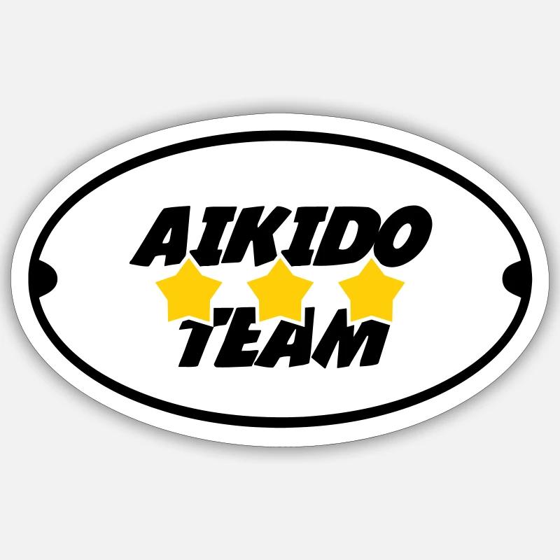 Aikido Team - Sticker size S (10 x 10 cm) - white matte