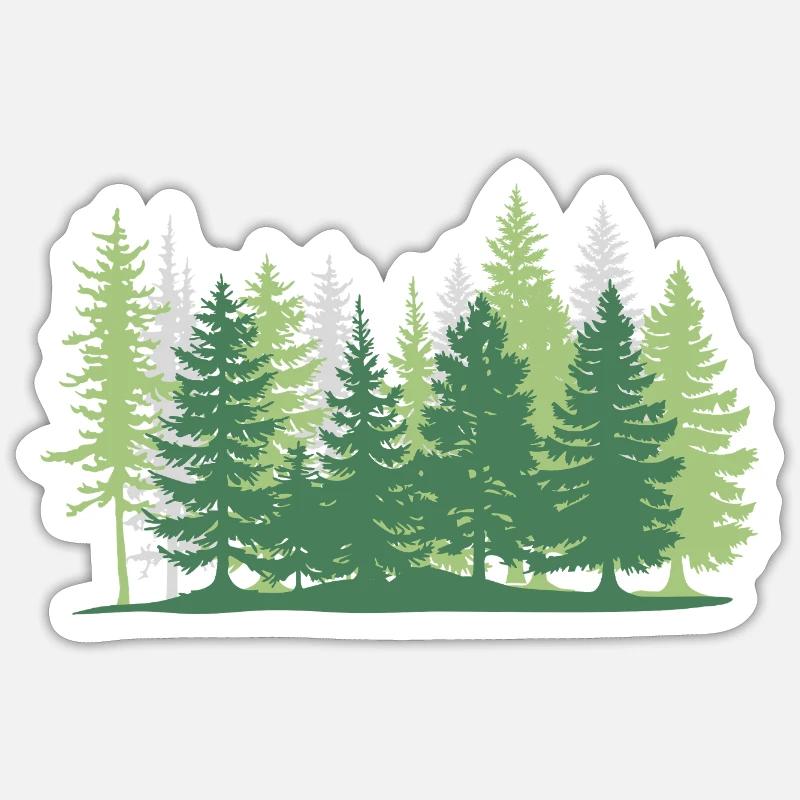 Forest Tree Greens Sticker size S (10 x 10 cm)