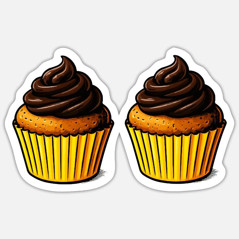 Cupcake Köstlichkeit - Sticker Größe S (10 x 10 cm) - Mattweiß