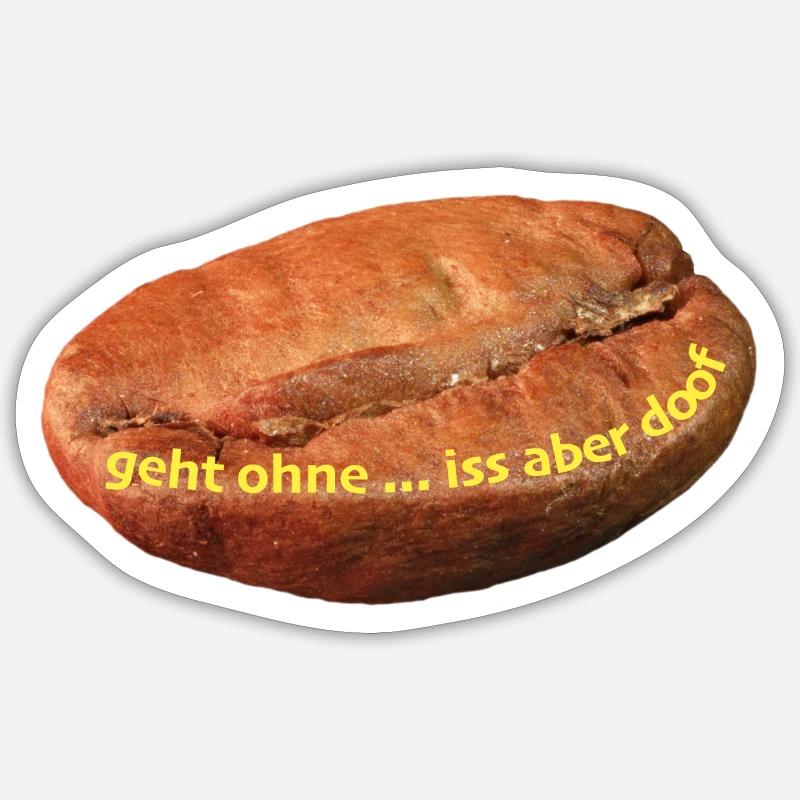 Grain de café - Sticker taille S (10 x 10 cm) - blanc mat
