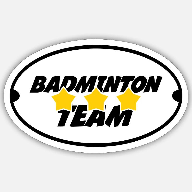 Badmintonmannschaft - Sticker Größe S (10 x 10 cm) - Mattweiß