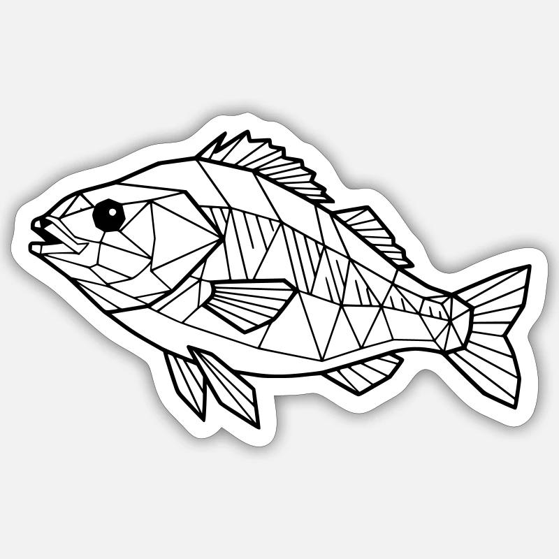 Geometric Perch Low Poly - Sticker size S (10 x 10 cm) - white matte