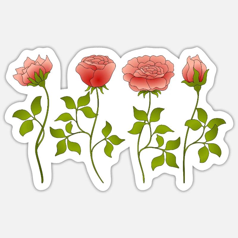 Fleur - Sticker taille S (10 x 10 cm) - blanc mat