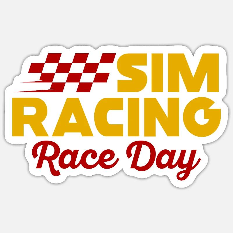 Journée de course de simulation - Sticker taille S (10 x 10 cm) - blanc mat