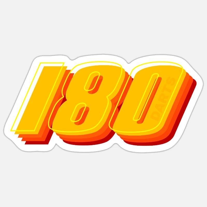 Fléchettes, fléchettes, 180 fléchettes rétro Sticker taille S (10 x 10 cm)