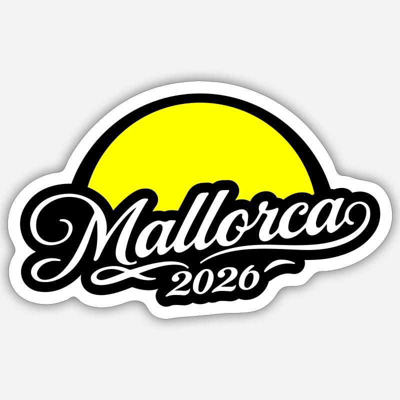 Mallorca 2026 Sonne Sticker Größe S (10 x 10 cm)