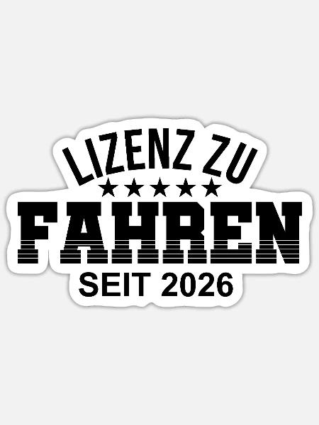 Führerschein 2026 Fahrprüfung Führerscheinprüfung - Sticker Größe S (10 x 10 cm) - Mattweiß