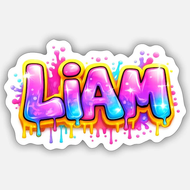 LIAM GRAFFITI NAME FOR PERFECT GIFT PRINTABLE Sticker size S (10 x 10 cm)